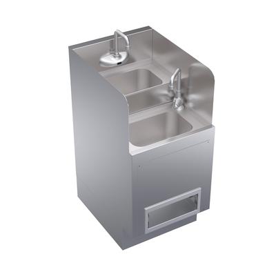 Krowne KR24-HX18-E Underbar Hand/Dump Sink w/ (2) 8"L x 13"W Bowls, Touchless Faucet, w/ Soap & Paper Towel Dispenser, Stainless Steel