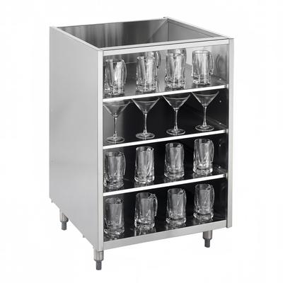 Krowne 18" Backbar Glass Storage Cabinet - 3 Shelves, 24" D, Stainless Steel, KR-G18