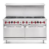 American Range AR-10-DSB 60" 10 Burner Commercial Gas Range w/ Convection Oven & Storage Base, Liquid Propane, Stainless Steel, Gas Type: LP