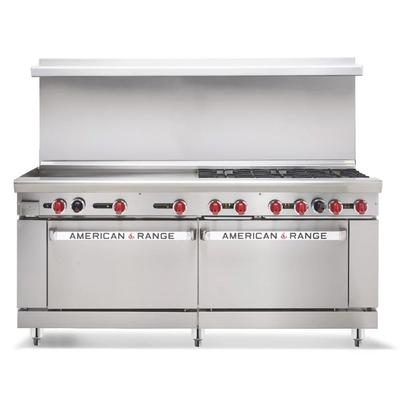 American Range AR-36G-6B-CC LP 72" 6 Burner Commercial Gas Range w/ Griddle & 2 Convection Ovens, Liquid Propane, Stainless Steel, Gas Type: LP