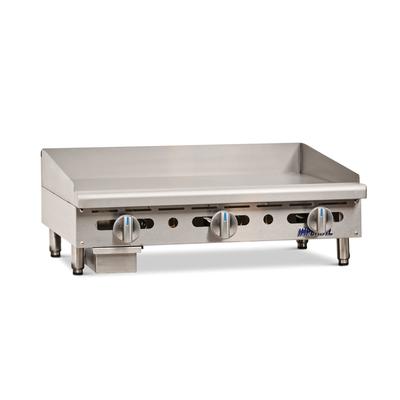 Imperial IMGA-3628 LP 36" Gas Commercial Griddle w/ Manual Controls - 3/4" Steel Plate, Liquid Propane, Stainless Steel, Gas Type: LP