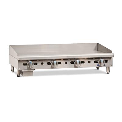 Imperial IMGA-4828 NG 48" Gas Commercial Griddle w/ Manual Controls - 3/4" Steel Plate, Natural Gas, Stainless Steel, Gas Type: NG