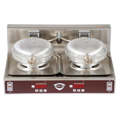 Wells Double Classic Waffle Maker - Cast Aluminum Grids, 1800W, Stainless Steel, 120V, WB-2E