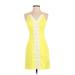 Lilly Pulitzer Casual Dress - Mini V Neck Sleeveless: Yellow Solid Dresses - Women's Size 00