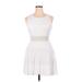 Bailey Blue Casual Dress - A-Line Crew Neck Sleeveless: White Print Dresses - Women's Size X-Large