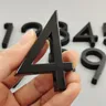 5.8CM 3D targa porta nera numero casa numero cassetta postale numero adesivi numeri numero piatto