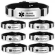 Diabetic Silicone Bracelets Customized DIY Alert ID Bracelet Adjustable Length ICE Wristband for