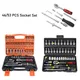 46/53 Piece/Set of Car Repair Tool Kit 1/4-Inch Socket Set Car Repair Tool Ratchet Torque Wrench