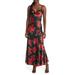Extra Sultry Floral Cowl Neck Satin Slipdress