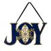 16" Blue and Gold "JOY" Metal Christmas Wall Sign