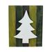 13" Wood Tree on Green Washed Pallet Inspired Frame Christmas Wall Hanging