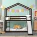 Twin over Twin Bed Frame Bunk Bed Low Loft Bed with Slide, Espresso