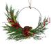 Mixed Greenery and Berry Artificial Asymmetrical Christmas Wreath 18-Inch Unlit - 18"