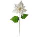 24" White and Gold Artificial Christmas Poinsettia Flower - 24