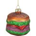 2.25" Brown Green and Red Glass Hamburger Christmas Ornament
