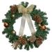 Pre-Decorated Ball Ornaments and Bow Artificial Christmas Wreath 24-Inch Unlit - 24"