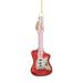 6" Red and Silver Glass Bass Guitar Christmas Ornament