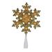 12.75" Lighted Gold Snowflake Christmas Tree Topper - Clear Lights