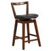 Costway Swivel Counter Height Bar Stool 26'' Upholstered PU Leather