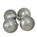 4ct Shiny Silver Sequin Christmas Ball Ornaments 2.75" (70mm)