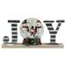 15" Galvanized Metal and Wooden 'Joy' Snowman Family Christmas Sign