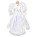 14" White Angel with Lighted Wings Christmas Tree Topper - 14