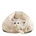 CSCHome Round Soft Plush Fluffy Dog Bed Donut Round Calming Anti-Anxiety Pet Bed Washable Pet House Cave Bed for Indoor Kitty