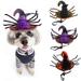 2pcs Cat Party Hat Pet Halloween Costume Halloween Pet Headdress Decorative Hat Dog Costume Prop