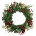 Decorated Frosted Pine and Pine Cone Artificial Christmas Wreath 24-Inch Unlit - 24"