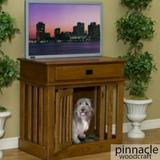 DOG CRATE ENTERTAINMENT CENTER Brown Maple Bing Cherry Maple Size Jumbo with Drawer Plastic Pan Pet Mattress