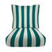 RSH DÃ©cor Indoor Outdoor Pillow Back Deep Seating Chair Cushion Set 23â€� x 26â€� x 5â€� Seat and 25â€� x 21â€� Back Peacock Blue & White Stripe