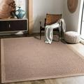 Adiva Rugs Jute Sisal Area Rug in Natural Look for Indoor Outdoor Use Comfortable Strong Durable Patio Porch Hallway (Mocca 5â€™3â€™â€™ X 7â€™5â€�)