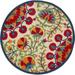 4 ft. Round Red & Multi Color Indoor & Outdoor Area Rug