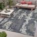 Priyate Florida Modern Abstract Outdoor Area Rugs Crafted with Polypropylene Yarns & Quick Makeover for Your Home| Stain & Water Resistant - 7â€™10â€� X 10â€™ (Charcoal)