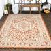 JONATHAN Y JONATHAN Y Rozetta Medallion Textured Weave Indoor/Outdoor Area Rug 9 X 12 - Orange/Cream