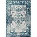 Ergode Reflect Nyssa Distressed Geometric Southwestern Aztec 5x8 Indoor/Outdoor Area Rug - Ivory and Blue