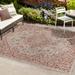 Rozetta Boho Medallion Textured Weave Red/Taupe 9 ft. x 12 ft. Indoor/Outdoor Area Rug