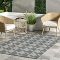 nuLOOM Resi Geometric Striped Indoor/Outdoor Area Rug 5 x 8 Dark Gray