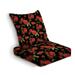 Outdoor Deep Seat Cushion Set Seamless floral with red roses on a black Back Seat Lounge Chair Conversation Cushion for Patio Furniture Replacement Seating Cushion