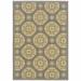 Grey Gold Floral Medallion Discs Indoor Outdoor Area Rug 6 x 9 6 x 9 Rectangle