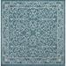 JONATHAN Y JONATHAN Y Madrid Vintage Filigree Textured Weave Indoor/Outdoor Area Rug 5 Square - Teal/Gray