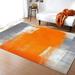 Abstract Orange Painting Art Area Rug Grey Modern Outdoor Carpet Rug With Non-Slip Backing Easy Can Be Washed For Living Room Bedroom Kitchen Dining Room Home Office Floor Rug 4 x 6