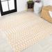 Ourika Moroccan Geometric Textured Weave Cream/Yellow 5 Square Indoor/Outdoor Area Rug