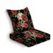 Outdoor Deep Seat Cushion Set Seamless of skull and red roses with stems and leaves Back Seat Lounge Chair Conversation Cushion for Patio Furniture Replacement Seating Cushion