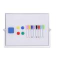 Dry Erase White Board 16inX12in Large Magnetic Desktop Whiteboard with Stand 10 Markers 4 Magnets 1 Eraser Portable Double-Sided White Board Easel for Kids Memo To Do List Desk School