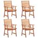Buyweek Patio Dining Chairs 4 pcs Solid Acacia Wood