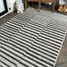 JONATHAN Y JONATHAN Y Grid Modern Offset Stripe Indoor/Outdoor Area Rug 5 X 8 - Ivory/Black