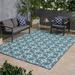 Afuera Living 7 10 x 10 Outdoor Trellis Area Rug in Navy and Blue