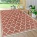 Trebol Moroccan Trellis Textured Weave Indoor/Outdoor Area-Rug Coastal Easy-Cleaning HighTraffic LivingRoom Backyard Non Shedding