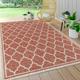 Trebol Moroccan Trellis Textured Weave Indoor/Outdoor Area-Rug Coastal Easy-Cleaning HighTraffic LivingRoom Backyard Non Shedding